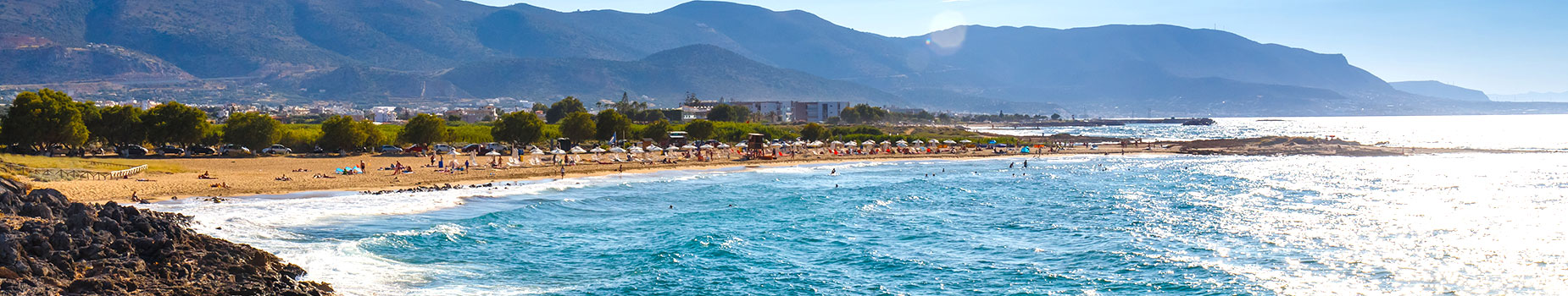 Zeezicht op het strand Malia