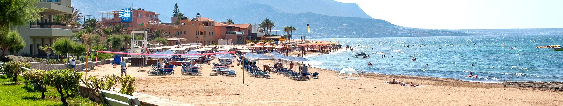 Uitzicht op het strand van Malia